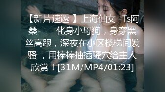 【新片速遞 】上海仙女 -Ts阿桑-❤️ 化身小母狗，身穿黑丝高跟，深夜在小区楼梯间发骚 ，用棒棒抽插骚穴给主人欣赏！[31M/MP4/01:23]